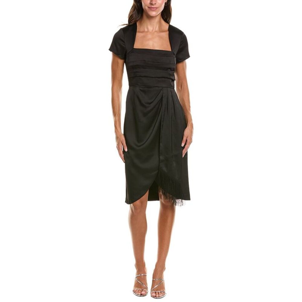 Tahari Asl Womens  Printed Midi Dress, Black